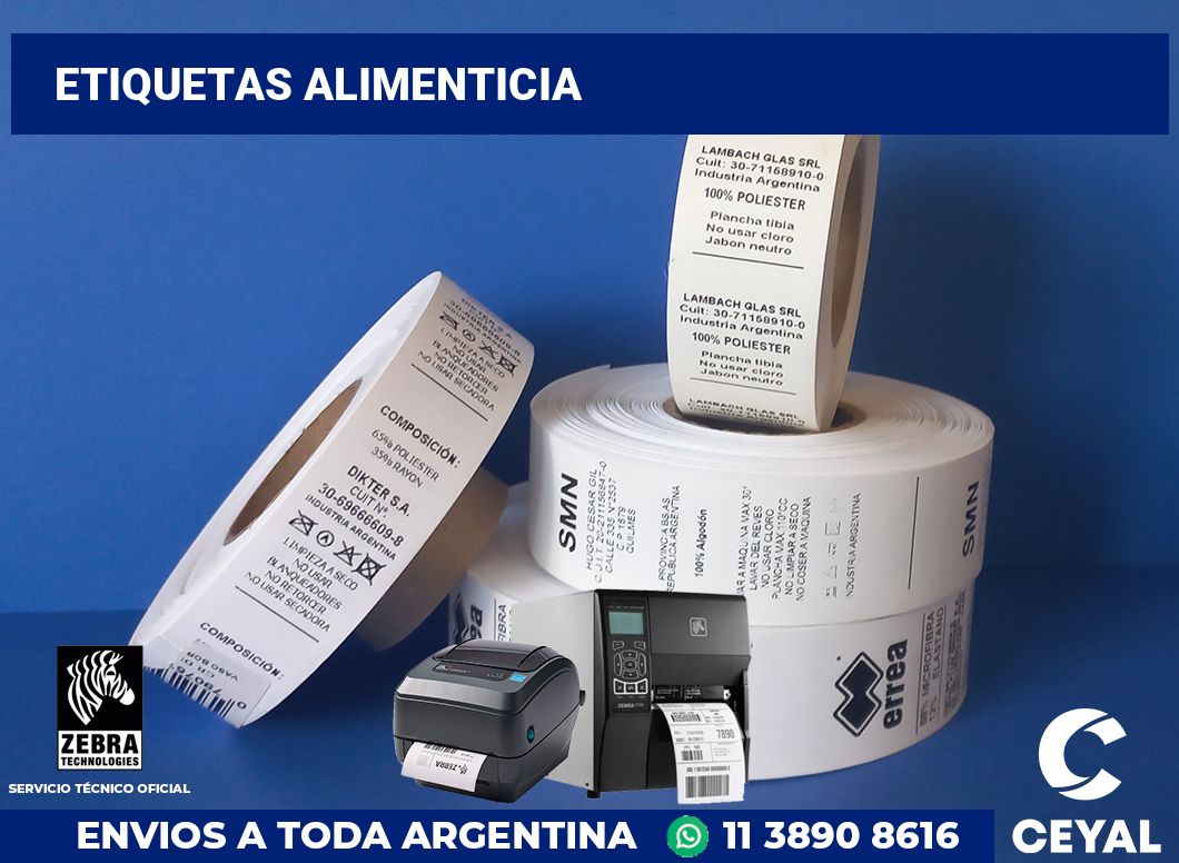 Etiquetas alimenticia