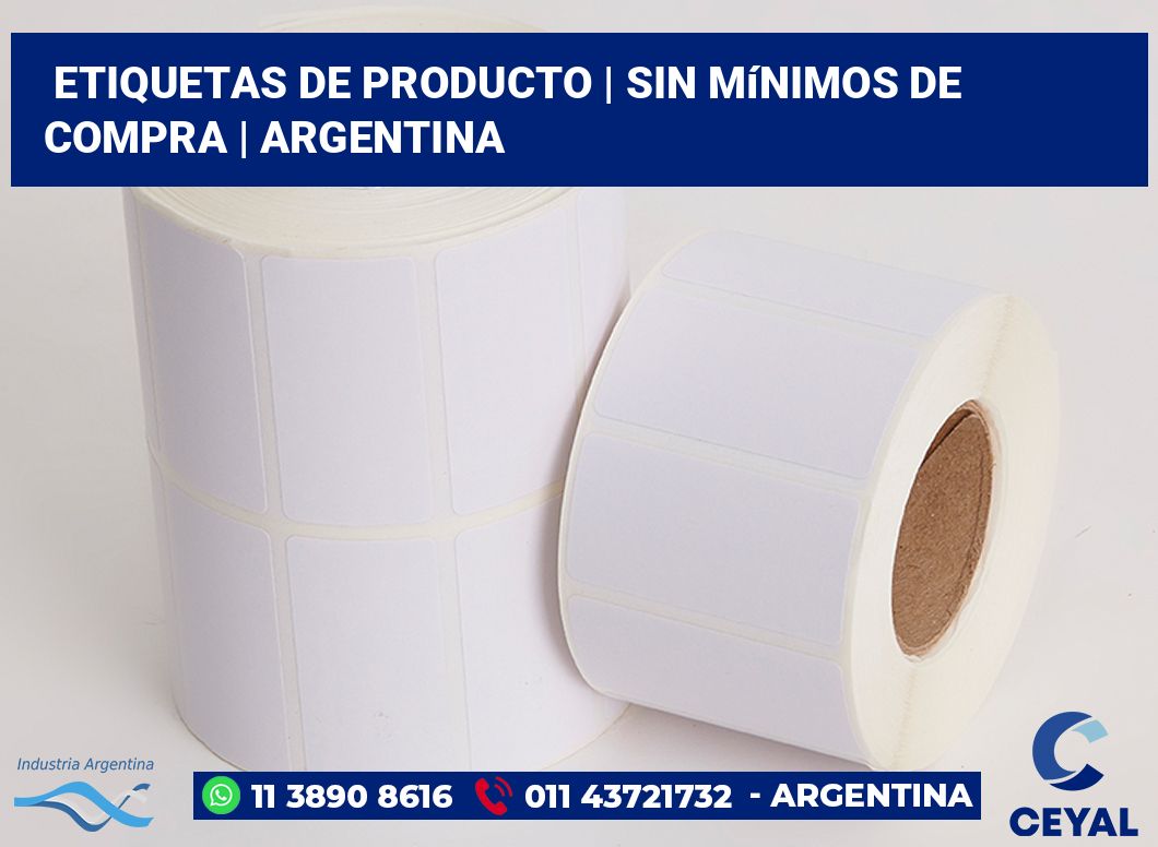 Etiquetas de producto | Sin mínimos de compra | Argentina