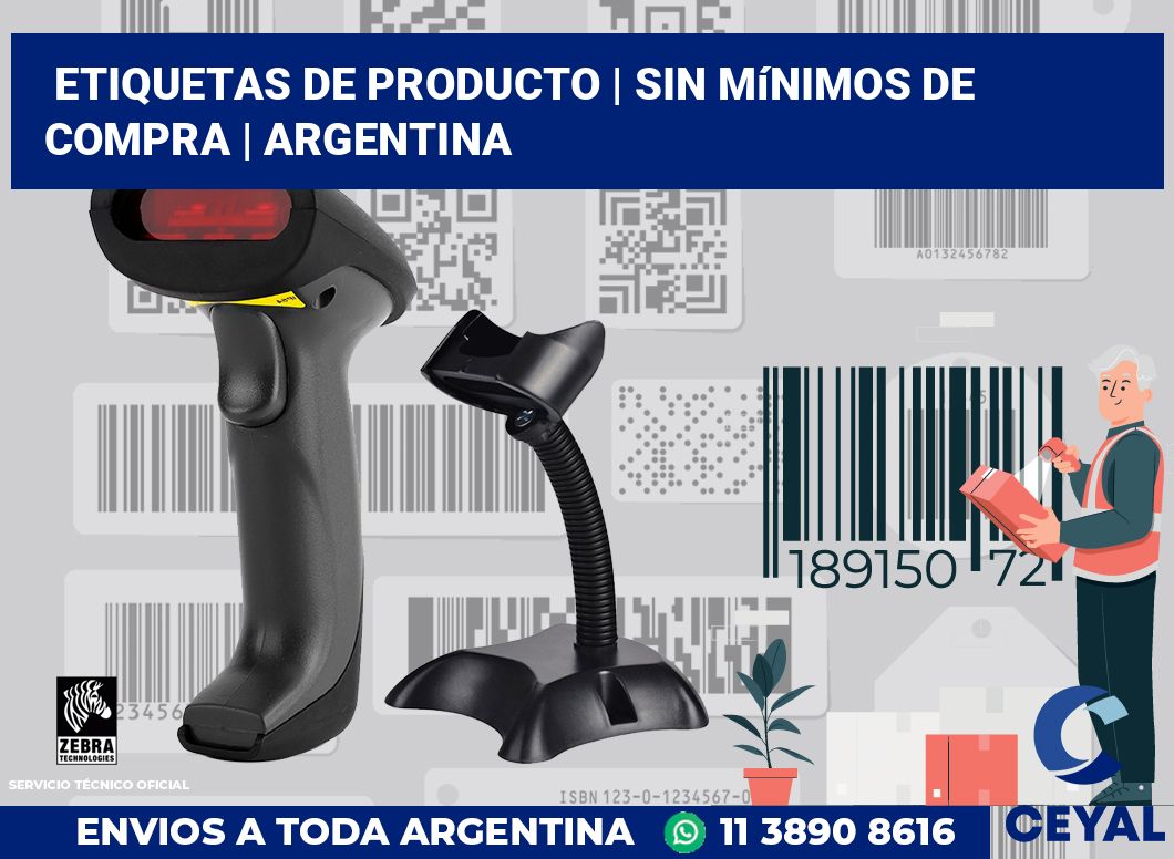 Etiquetas de producto | Sin mínimos de compra | Argentina