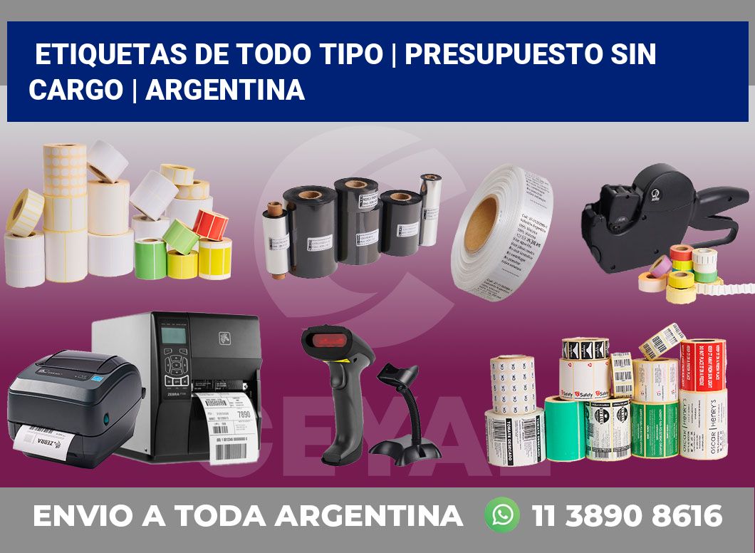 Etiquetas de todo tipo | Presupuesto sin cargo | Argentina