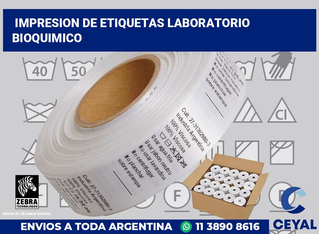 Impresion de etiquetas Laboratorio bioquimico