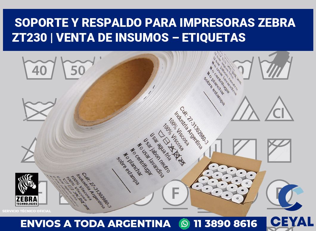 Soporte y respaldo para impresoras Zebra ZT230 | Venta de insumos – Etiquetas