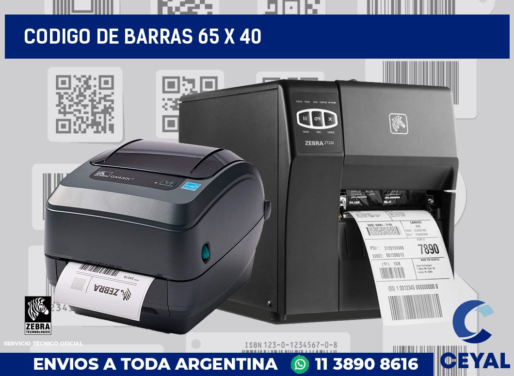codigo de barras 65 x 40