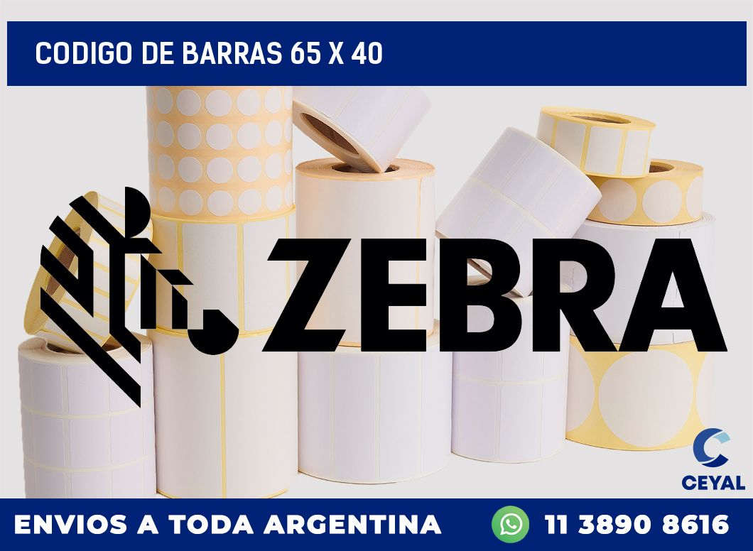 codigo de barras 65 x 40