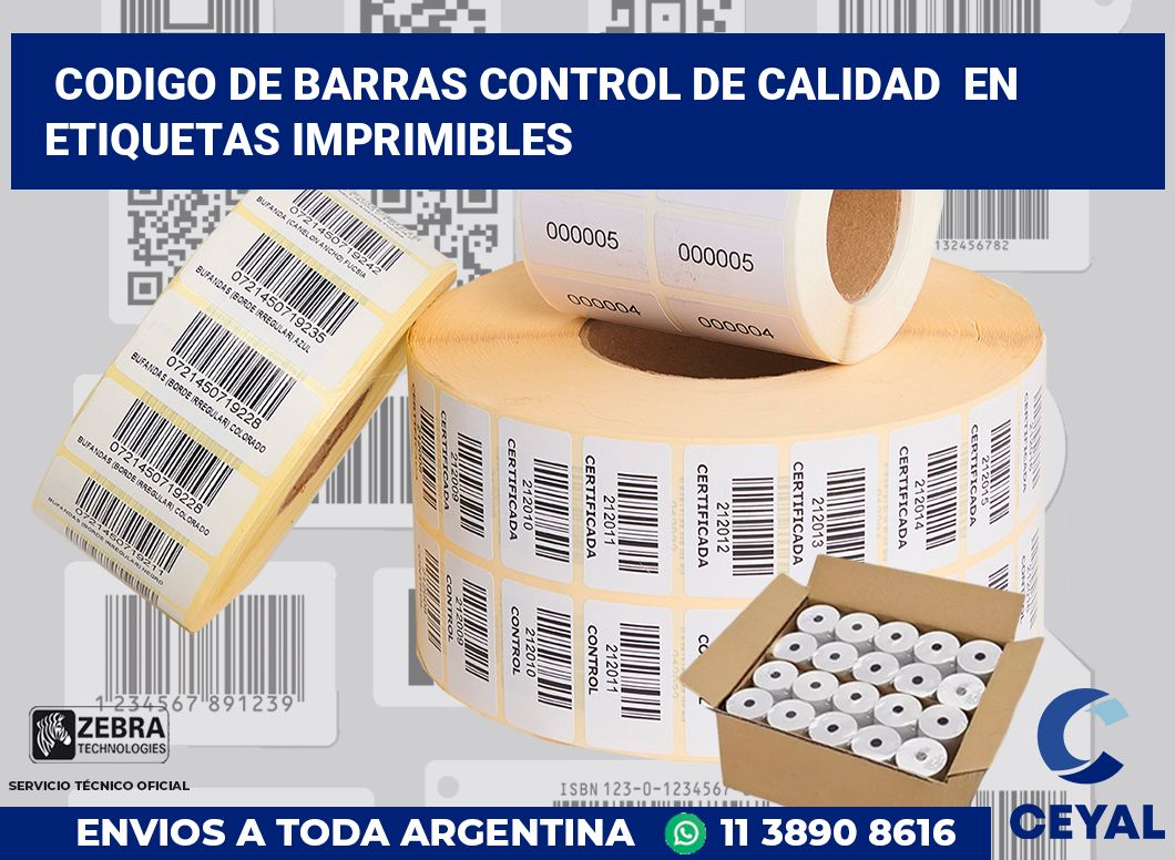 codigo de barras control de calidad  en etiquetas imprimibles