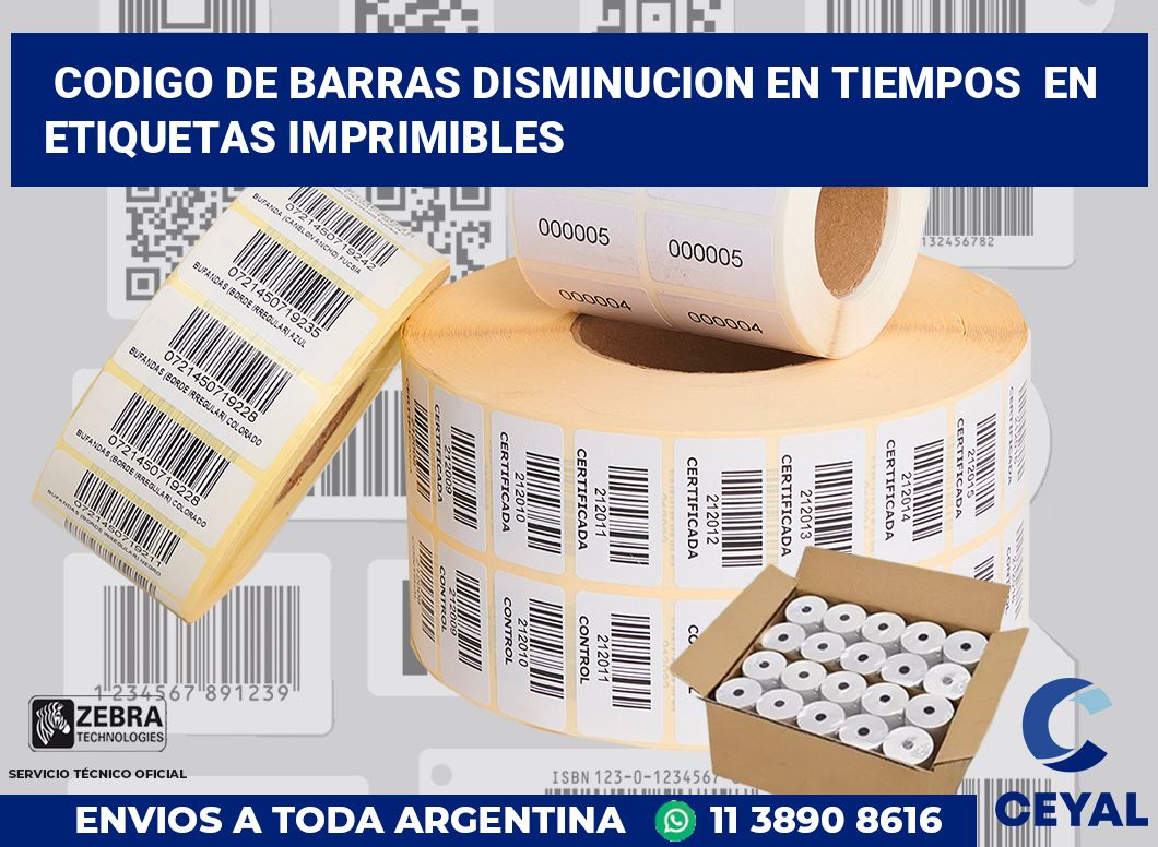 codigo de barras disminucion en tiempos  en etiquetas imprimibles