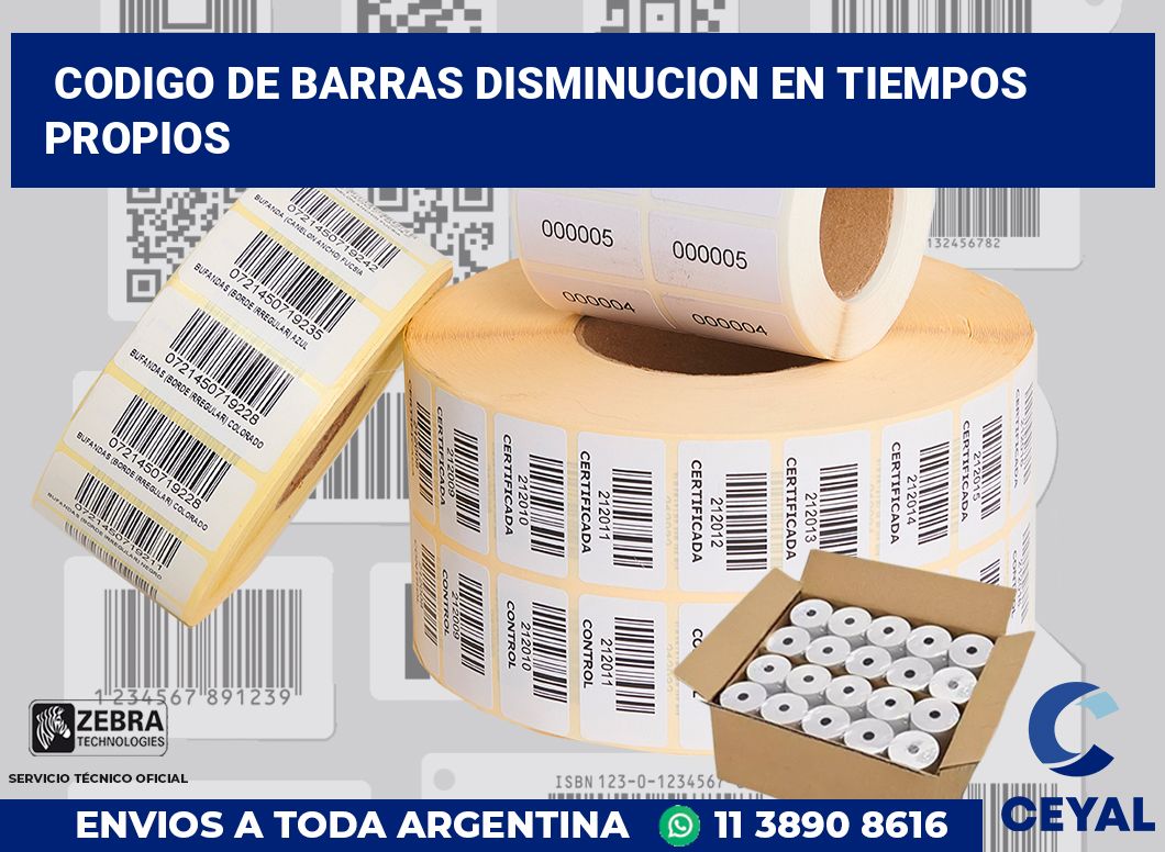 codigo de barras disminucion en tiempos  propios