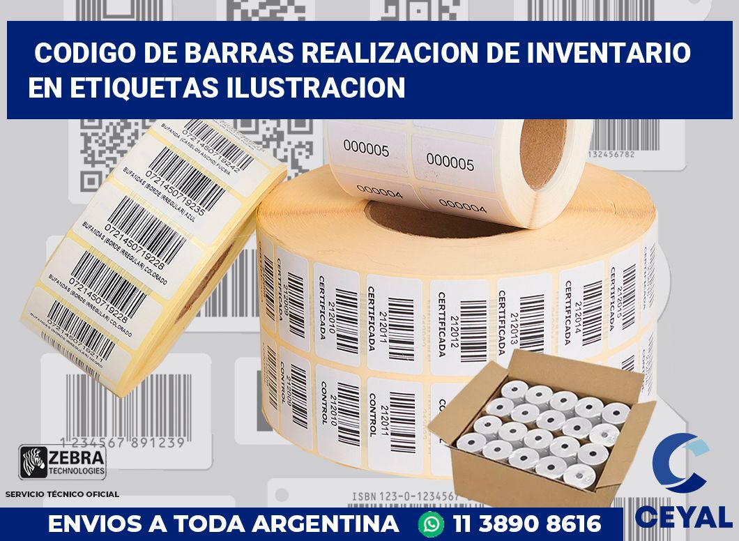 codigo de barras realizacion de inventario  en etiquetas ilustracion