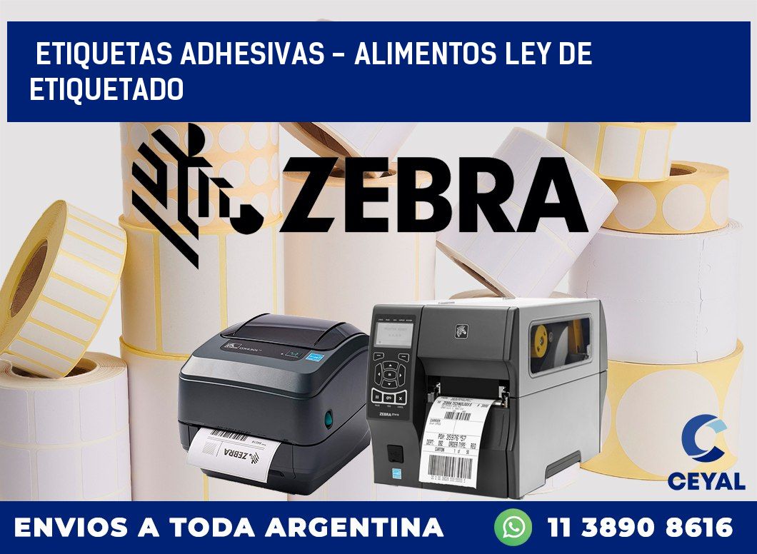 etiquetas adhesivas - alimentos ley de etiquetado