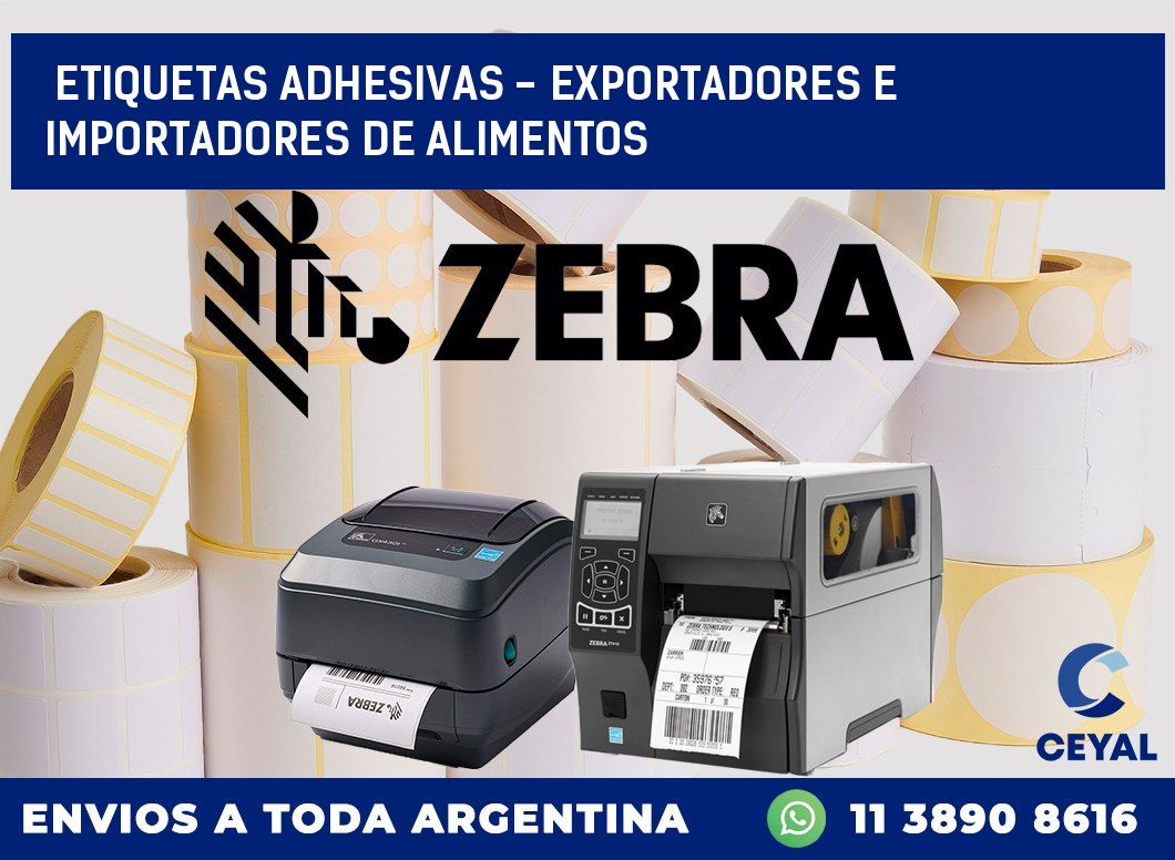 etiquetas adhesivas - exportadores e importadores de alimentos