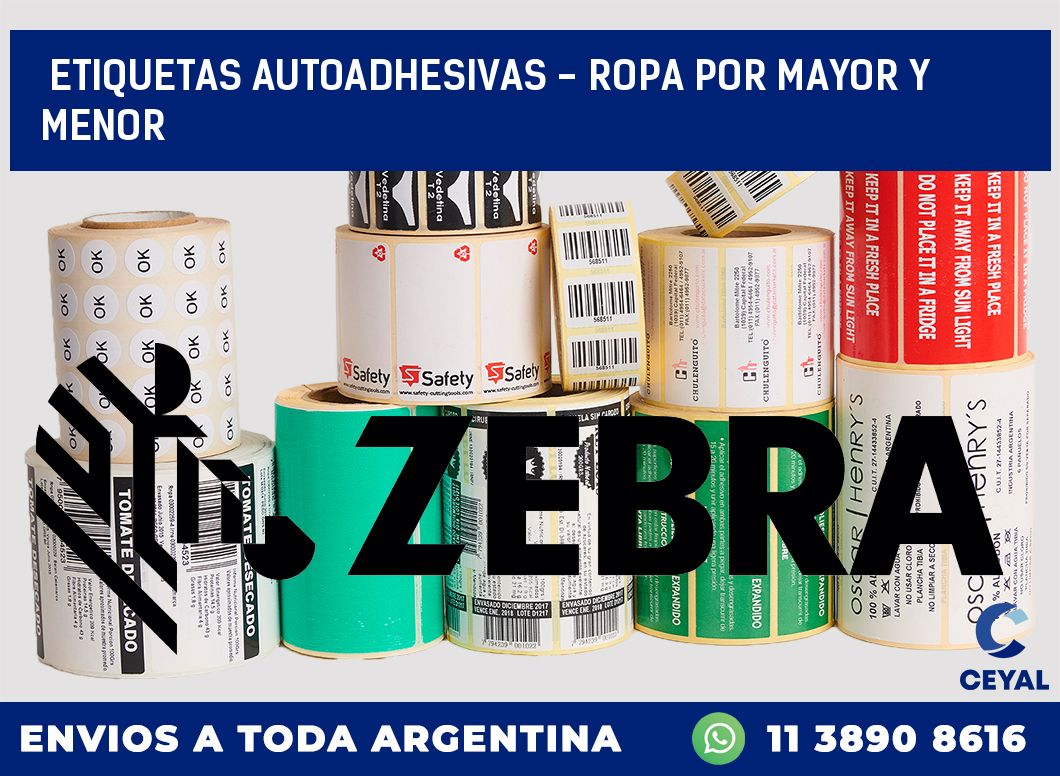 etiquetas autoadhesivas - ropa por mayor y menor