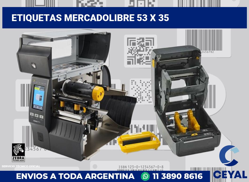 etiquetas mercadolibre 53 x 35