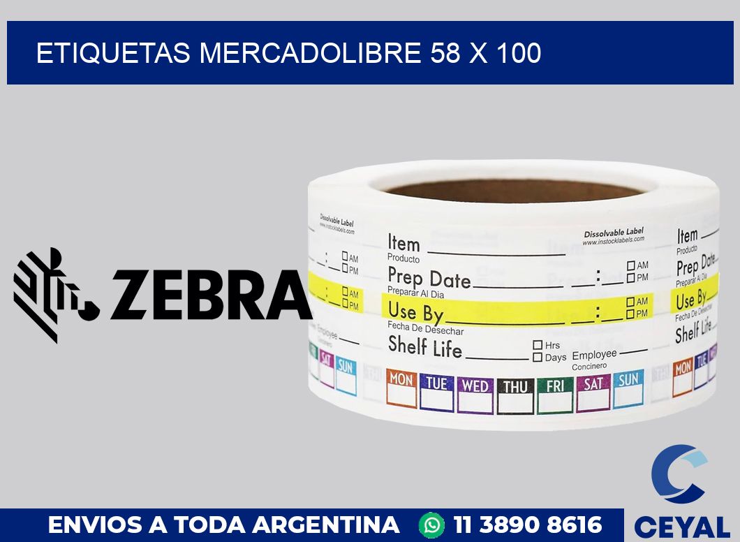 etiquetas mercadolibre 58 x 100