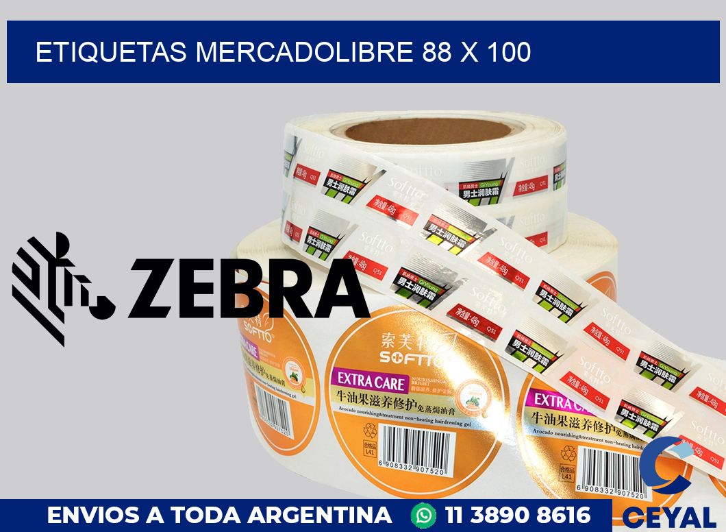 etiquetas mercadolibre 88 x 100