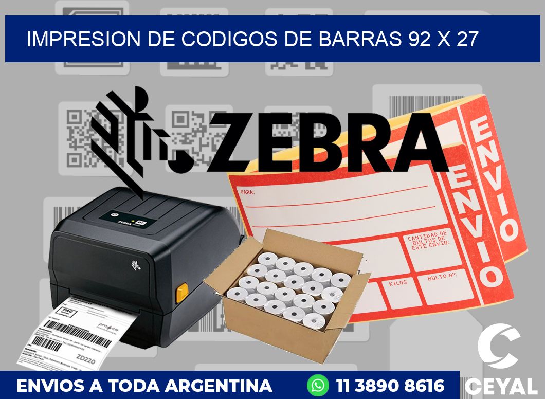 impresion de codigos de barras 92 x 27