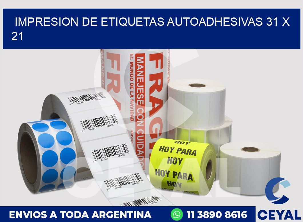 impresion de etiquetas autoadhesivas 31 x 21