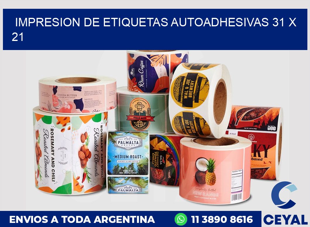 impresion de etiquetas autoadhesivas 31 x 21