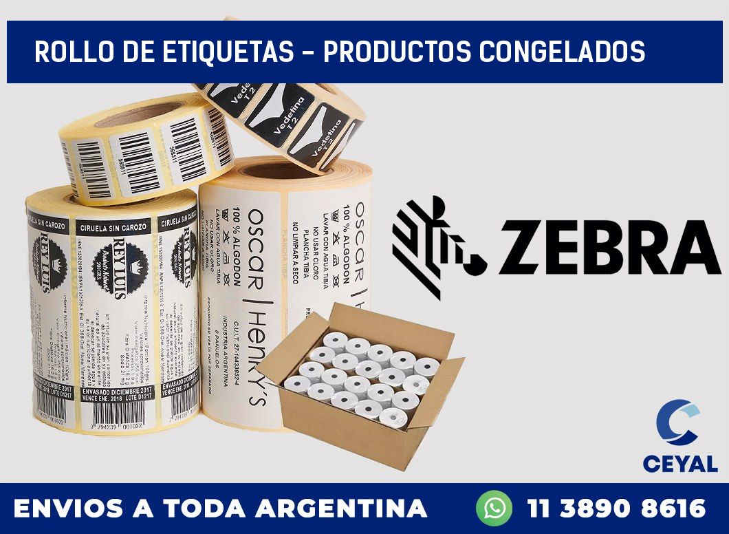 rollo de etiquetas – productos congelados