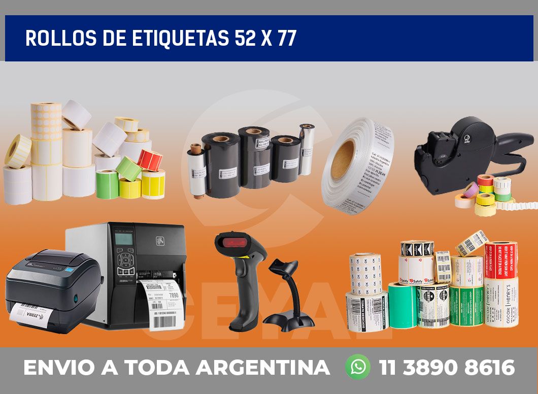 rollos de etiquetas 52 x 77
