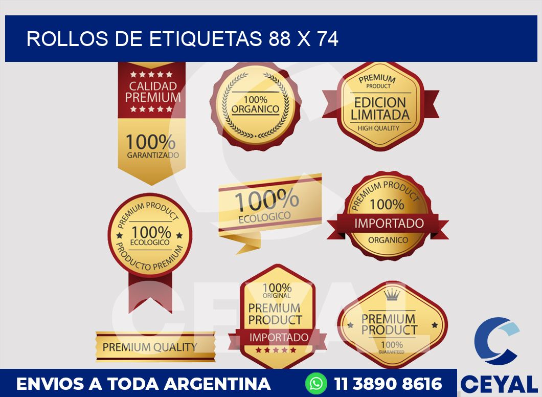rollos de etiquetas 88 x 74