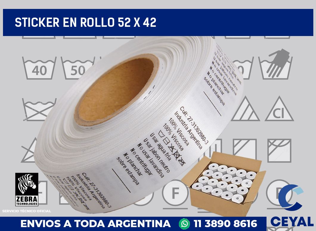 sticker en rollo 52 x 42