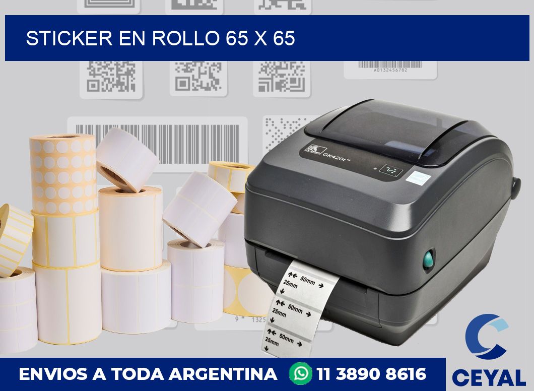 sticker en rollo 65 x 65