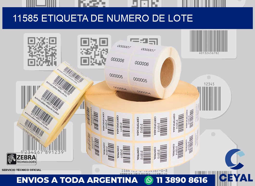 11585 Etiqueta de numero de lote
