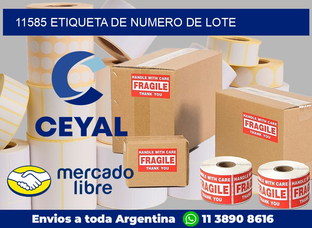 11585 Etiqueta de numero de lote