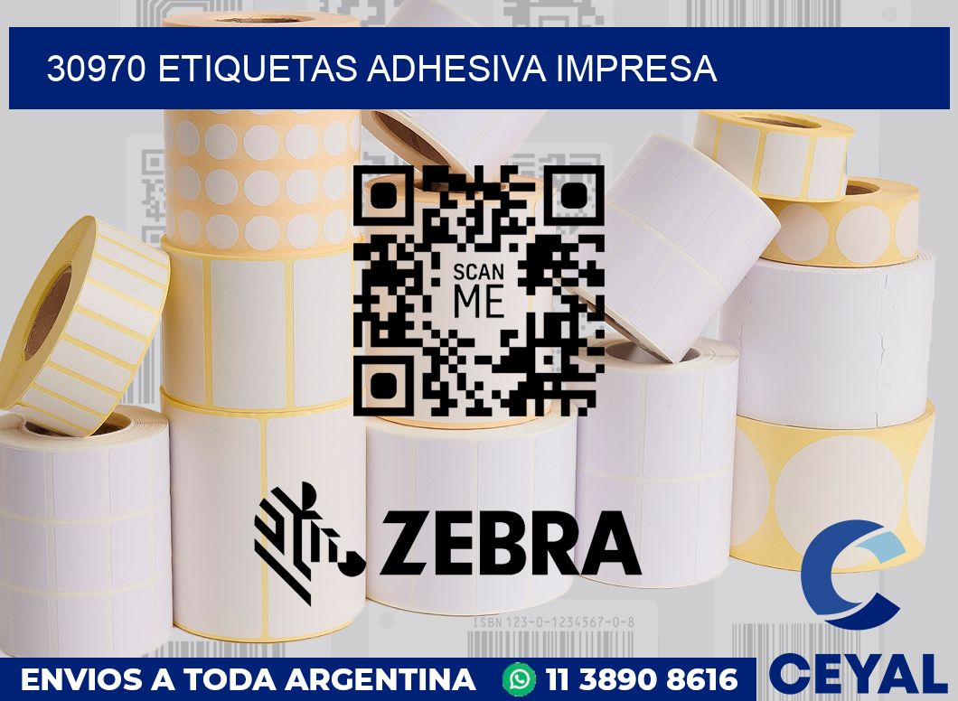 30970 etiquetas adhesiva impresa