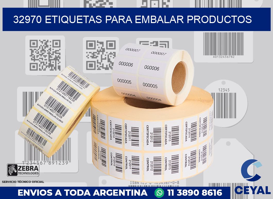 32970 Etiquetas para embalar productos