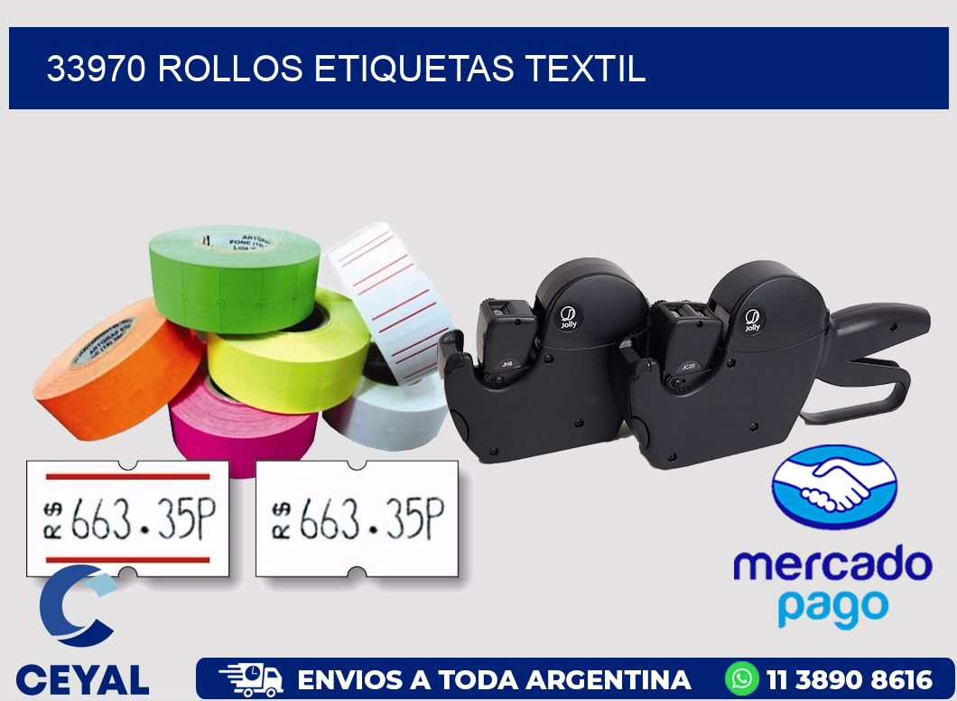 33970 rollos etiquetas textil