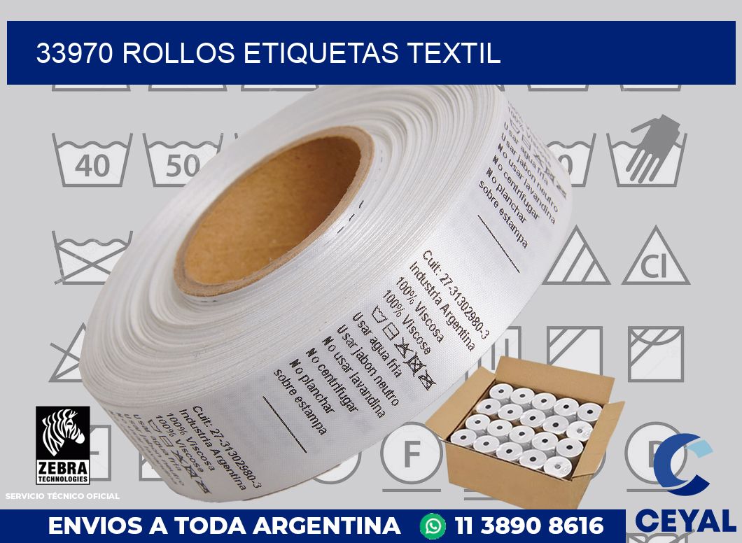 33970 rollos etiquetas textil