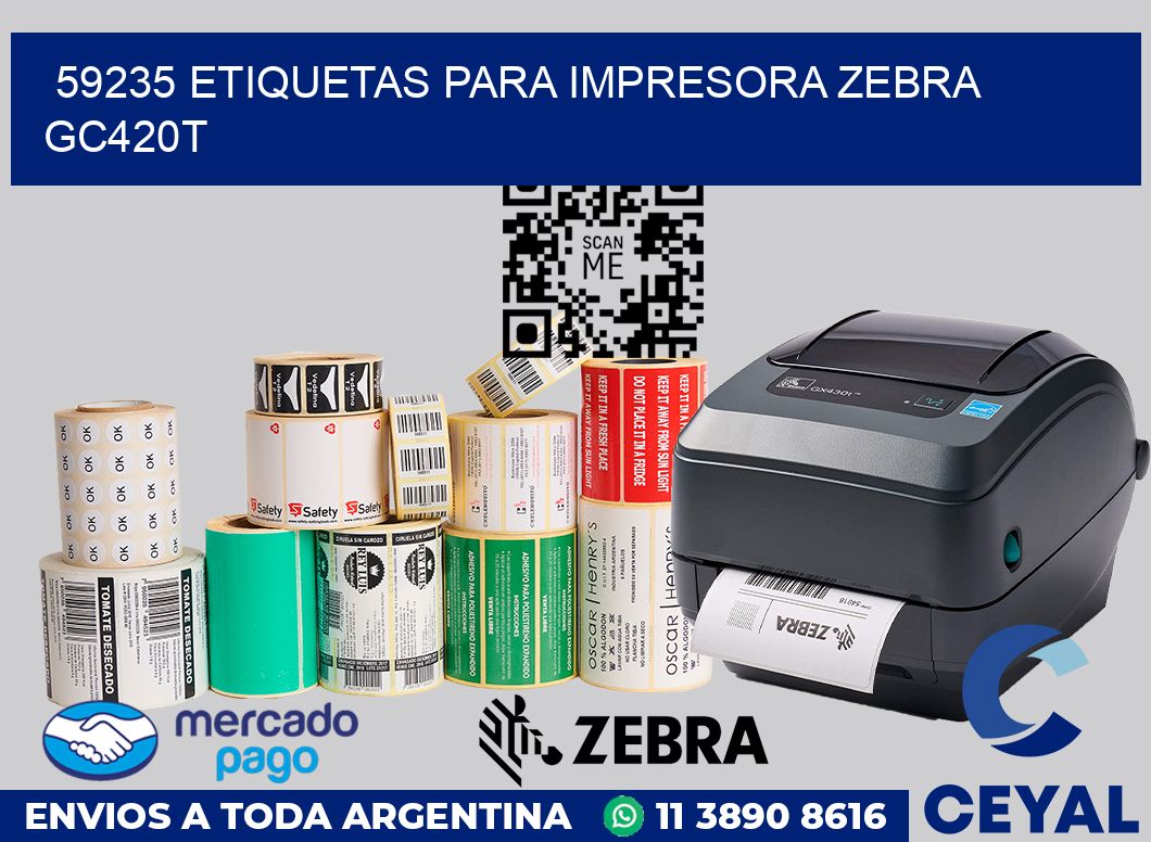 59235 etiquetas para impresora zebra GC420T