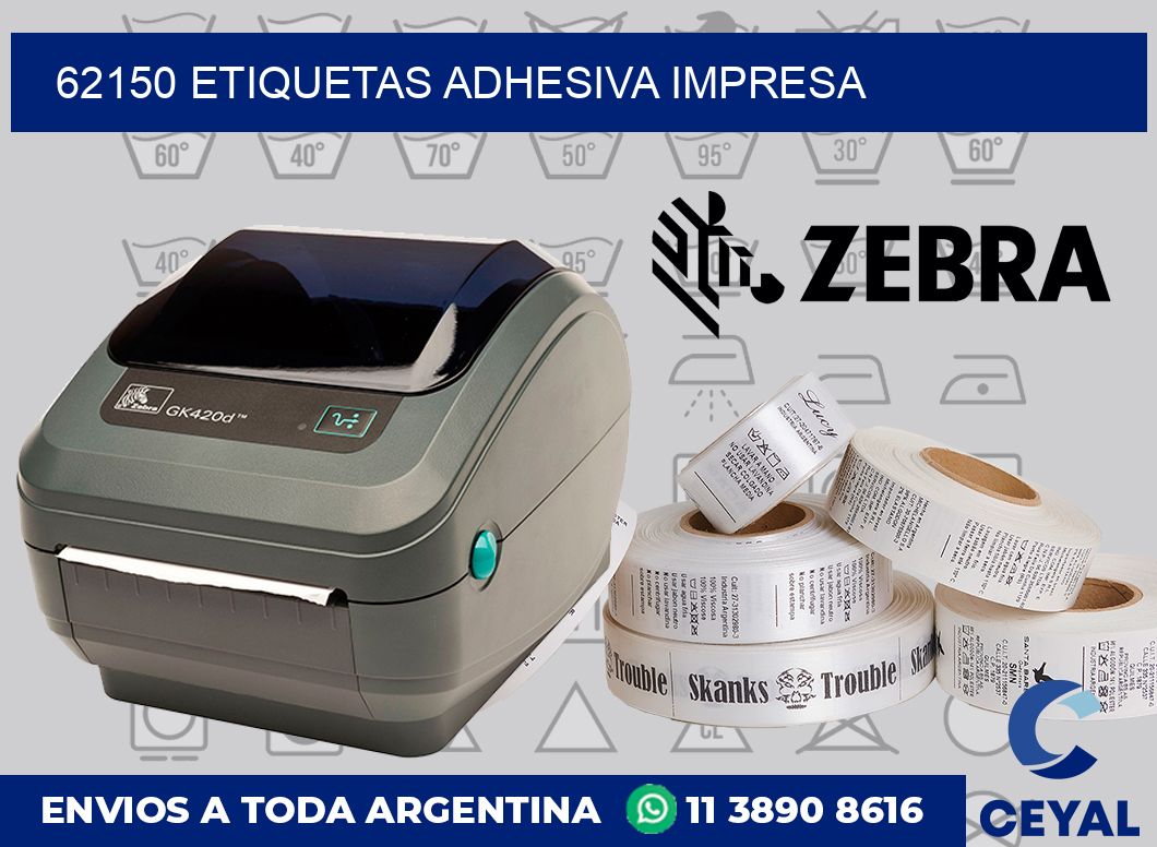 62150 etiquetas adhesiva impresa