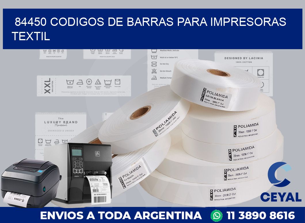 84450 codigos de barras para impresoras textil