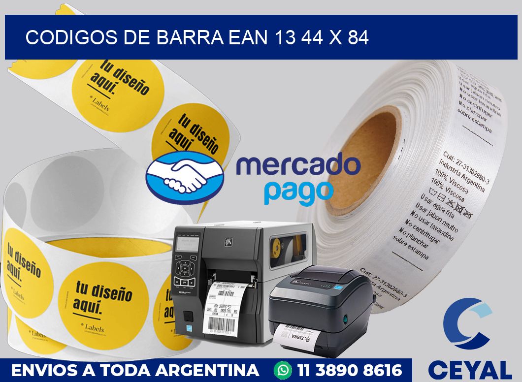 Codigos de barra EAN 13 44 x 84