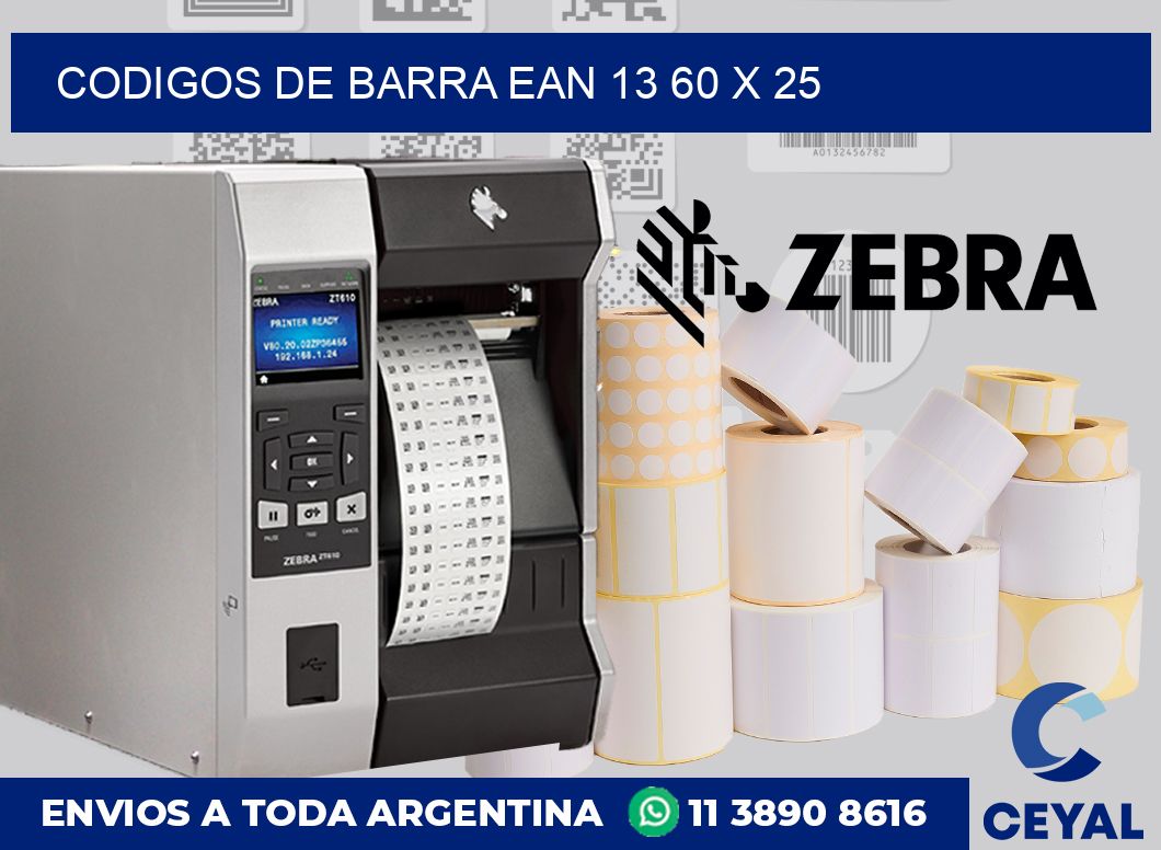 Codigos de barra EAN 13 60 x 25