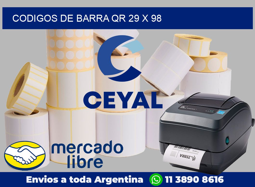 Codigos de barra QR 29 x 98