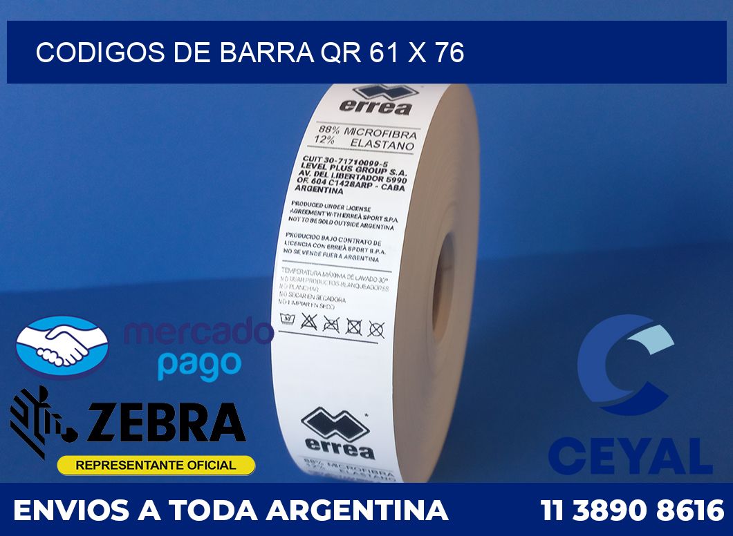 Codigos de barra QR 61 x 76