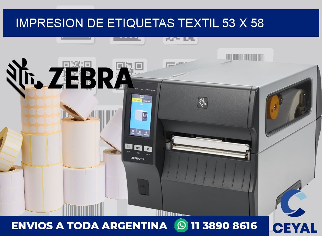 Impresion de etiquetas textil 53 x 58