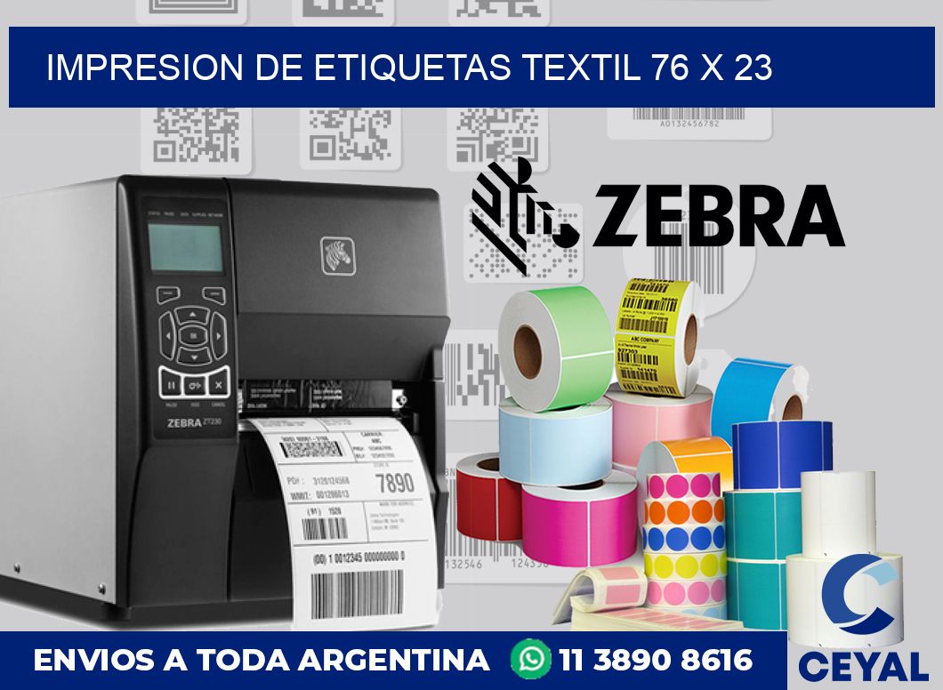 Impresion de etiquetas textil 76 x 23