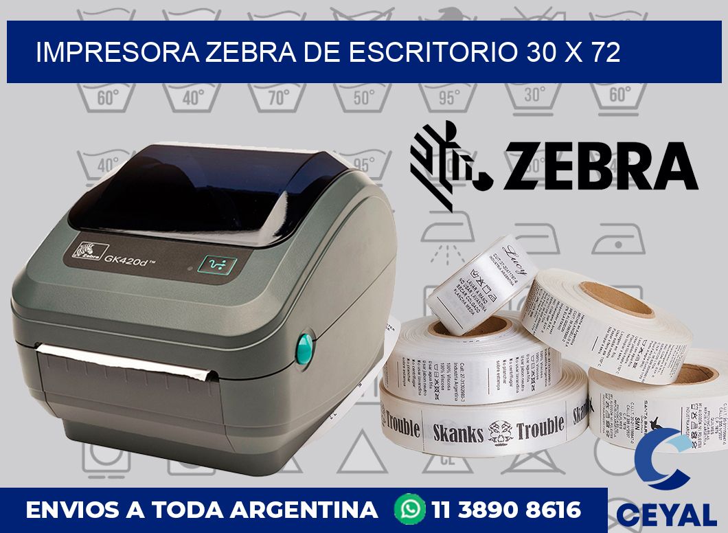 Impresora Zebra de escritorio 30 x 72