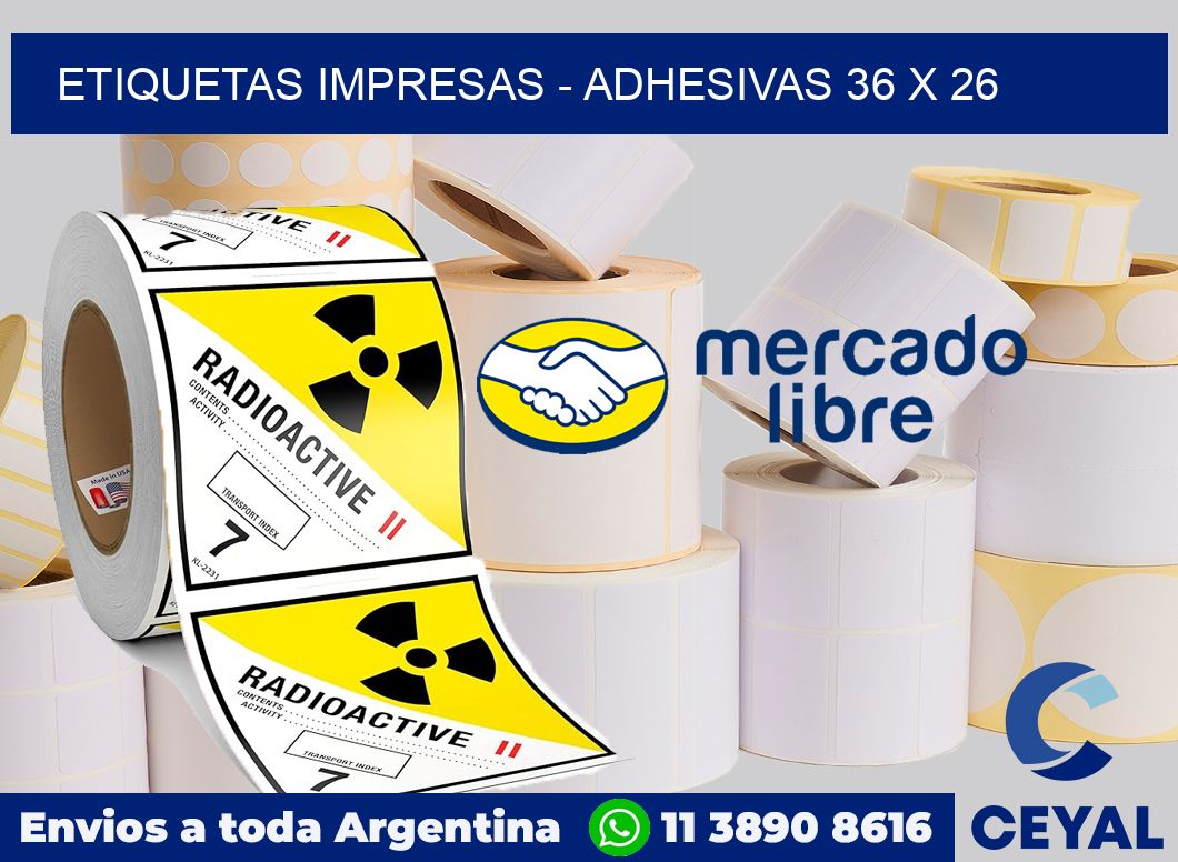 etiquetas impresas - Adhesivas 36 x 26