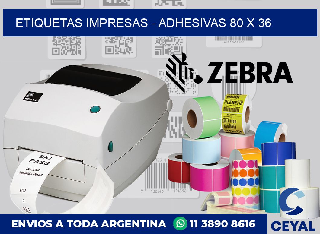 etiquetas impresas – Adhesivas 80 x 36