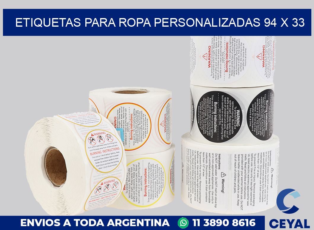 etiquetas para ropa personalizadas 94 x 33