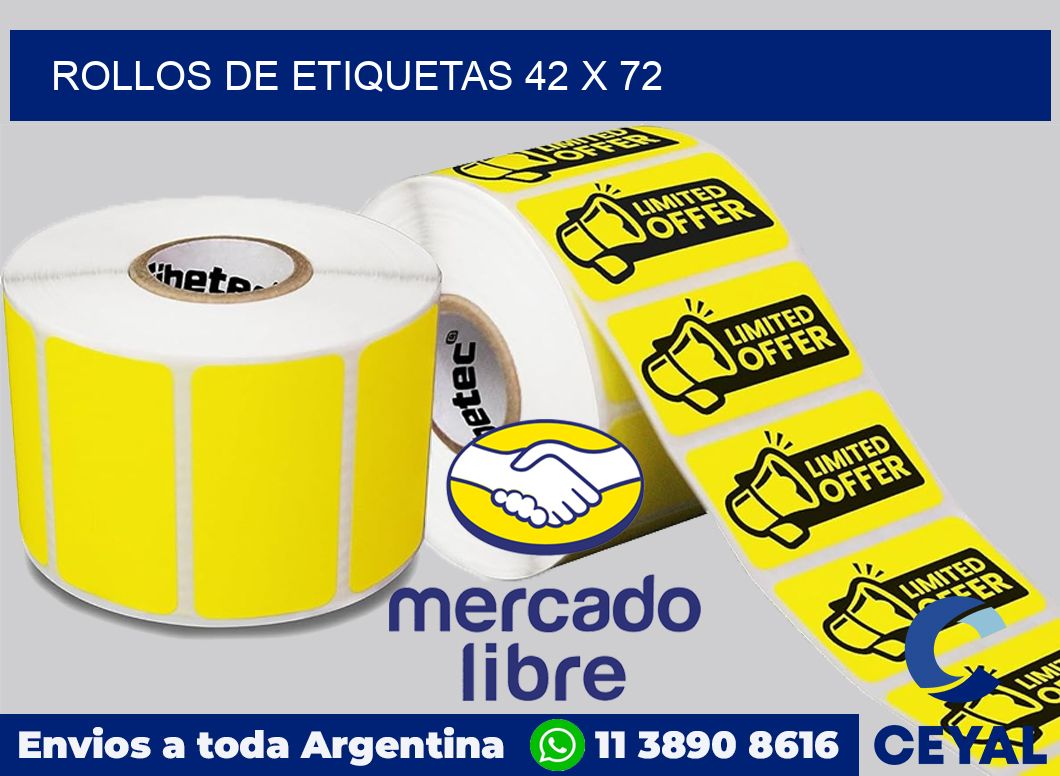 rollos de etiquetas 42 x 72