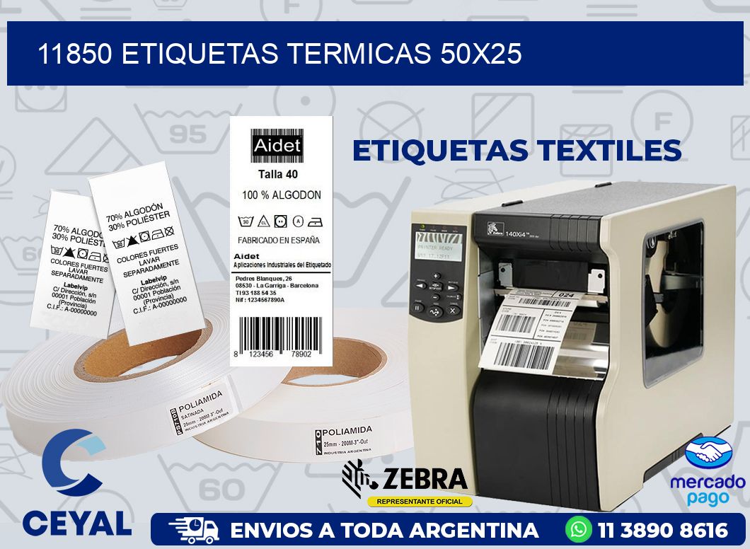 11850 ETIQUETAS TERMICAS 50X25