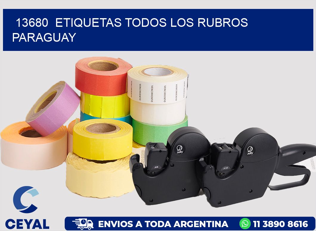 13680 ETIQUETAS TODOS LOS RUBROS PARAGUAY