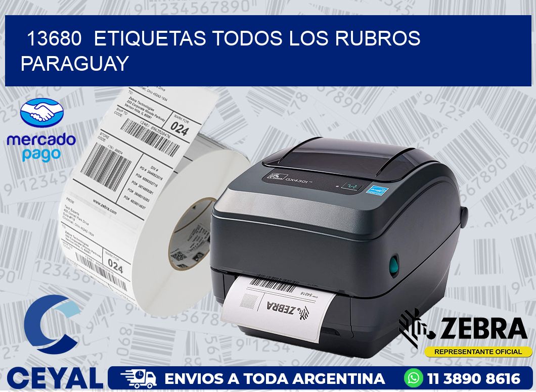 13680  ETIQUETAS TODOS LOS RUBROS PARAGUAY