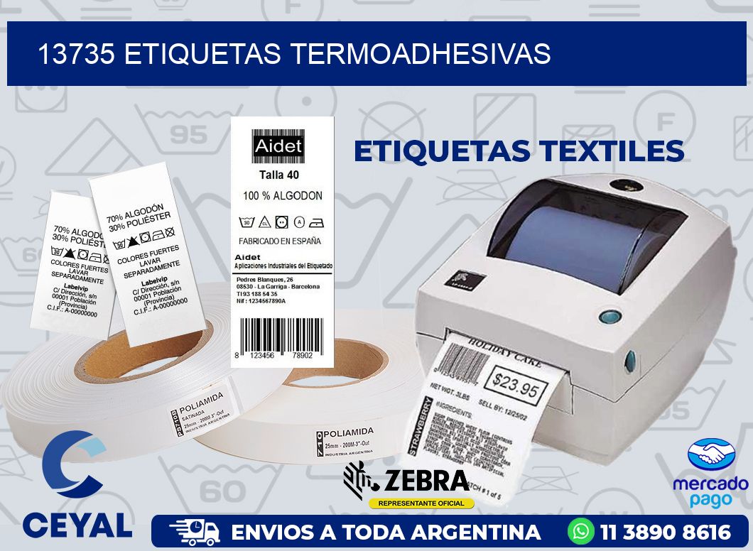 13735 ETIQUETAS TERMOADHESIVAS